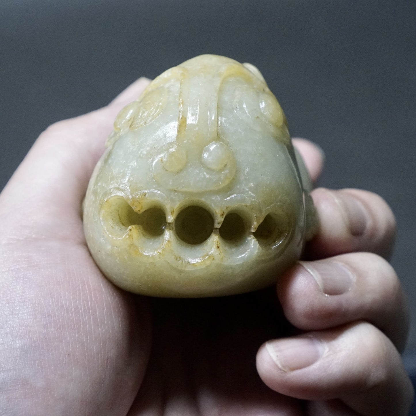 Sea beast shaped jade weight