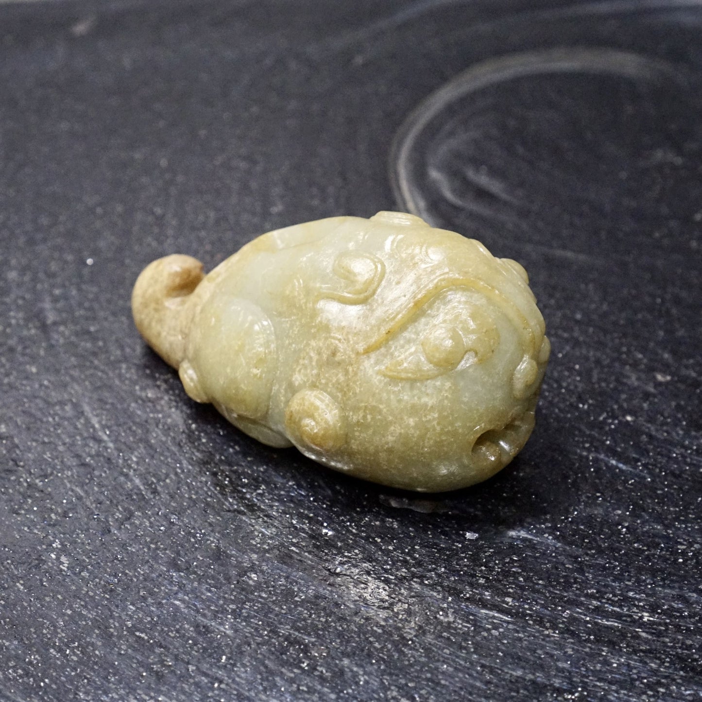 Sea beast shaped jade weight