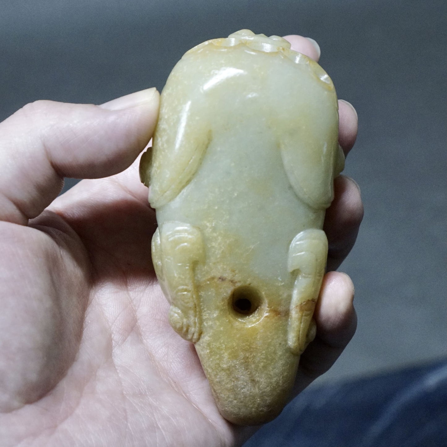 Sea beast shaped jade weight