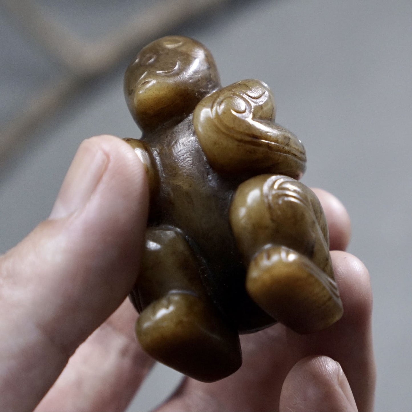 Round-carved Jade Monkey