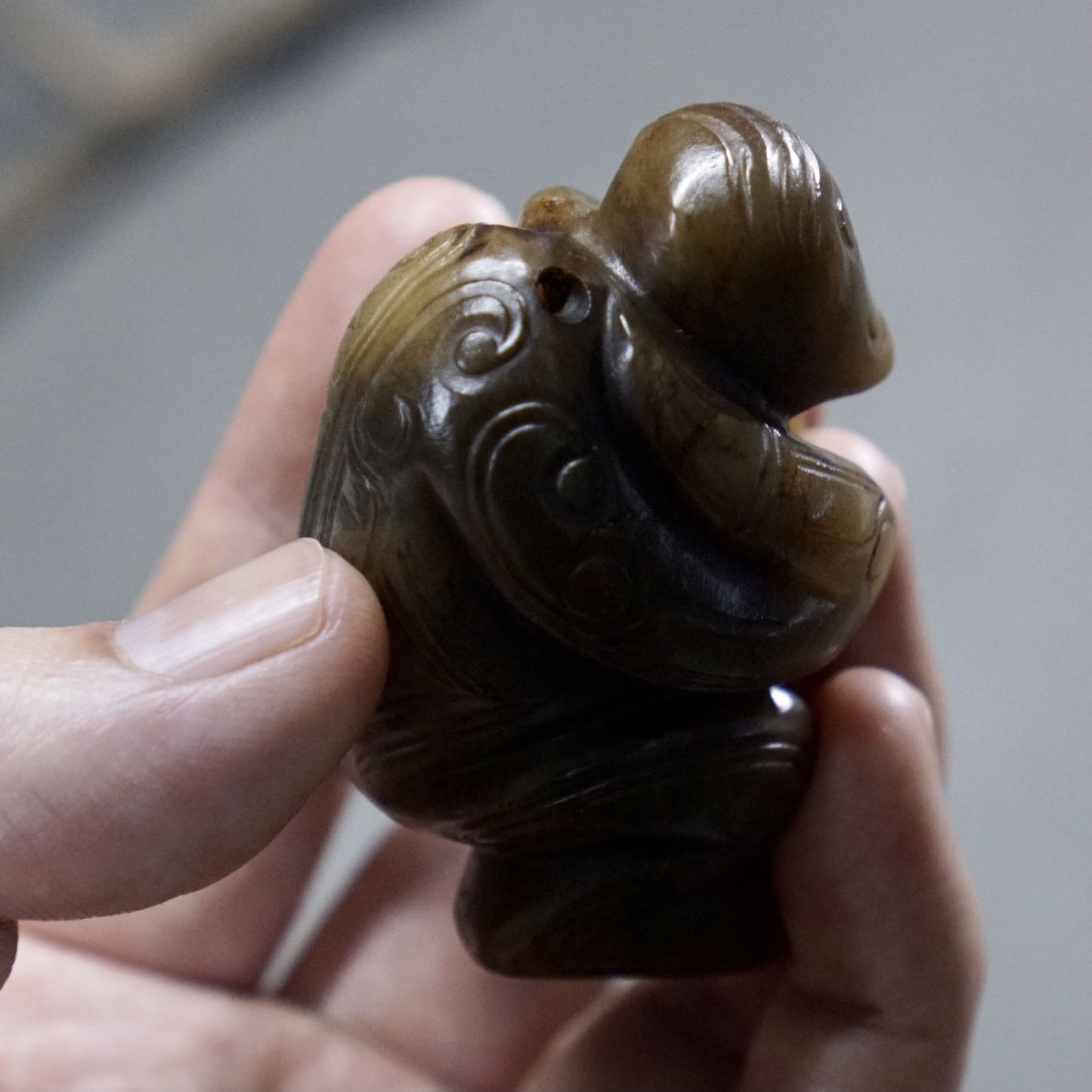 Round-carved Jade Monkey