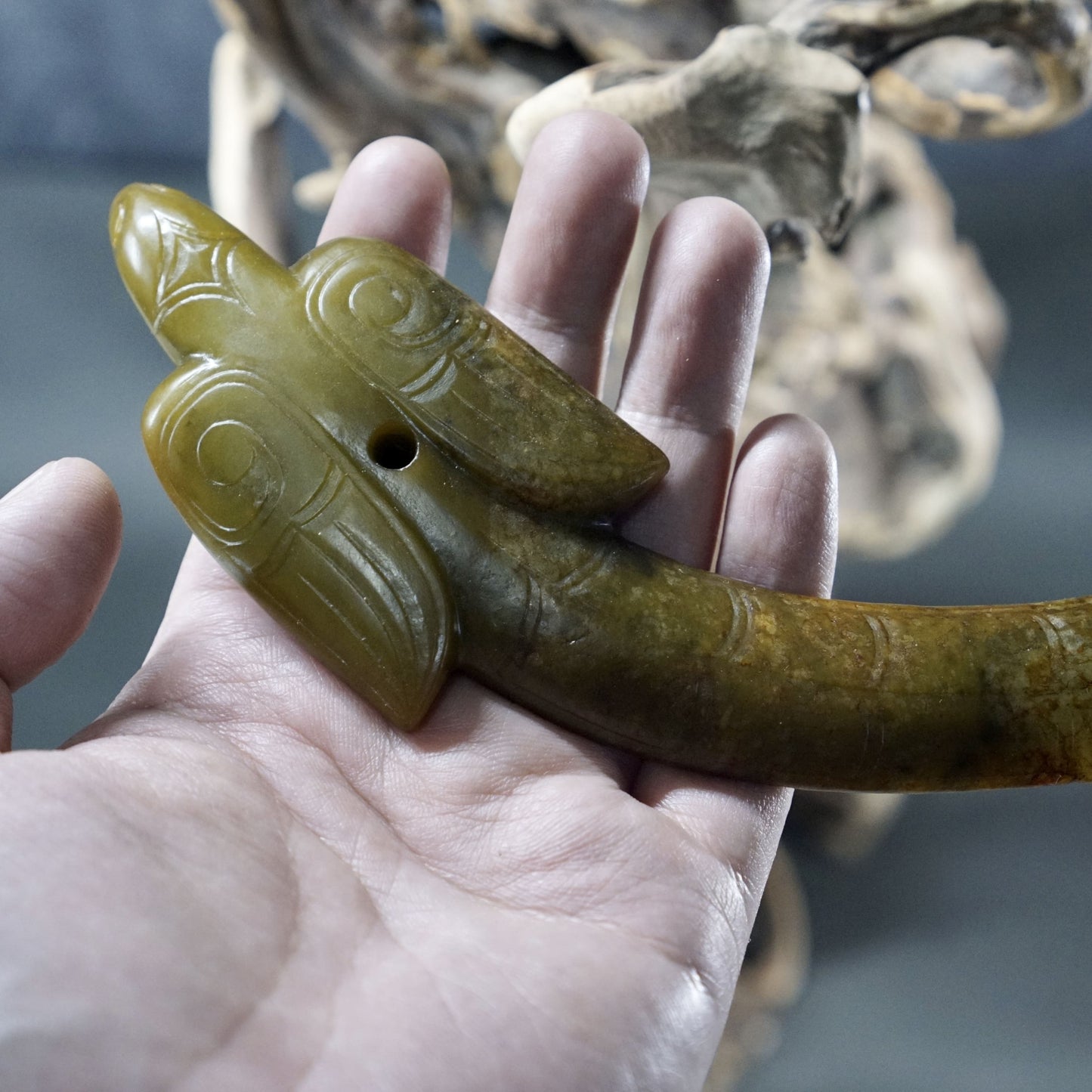 Long-tailed Jade Phoenix Pendant