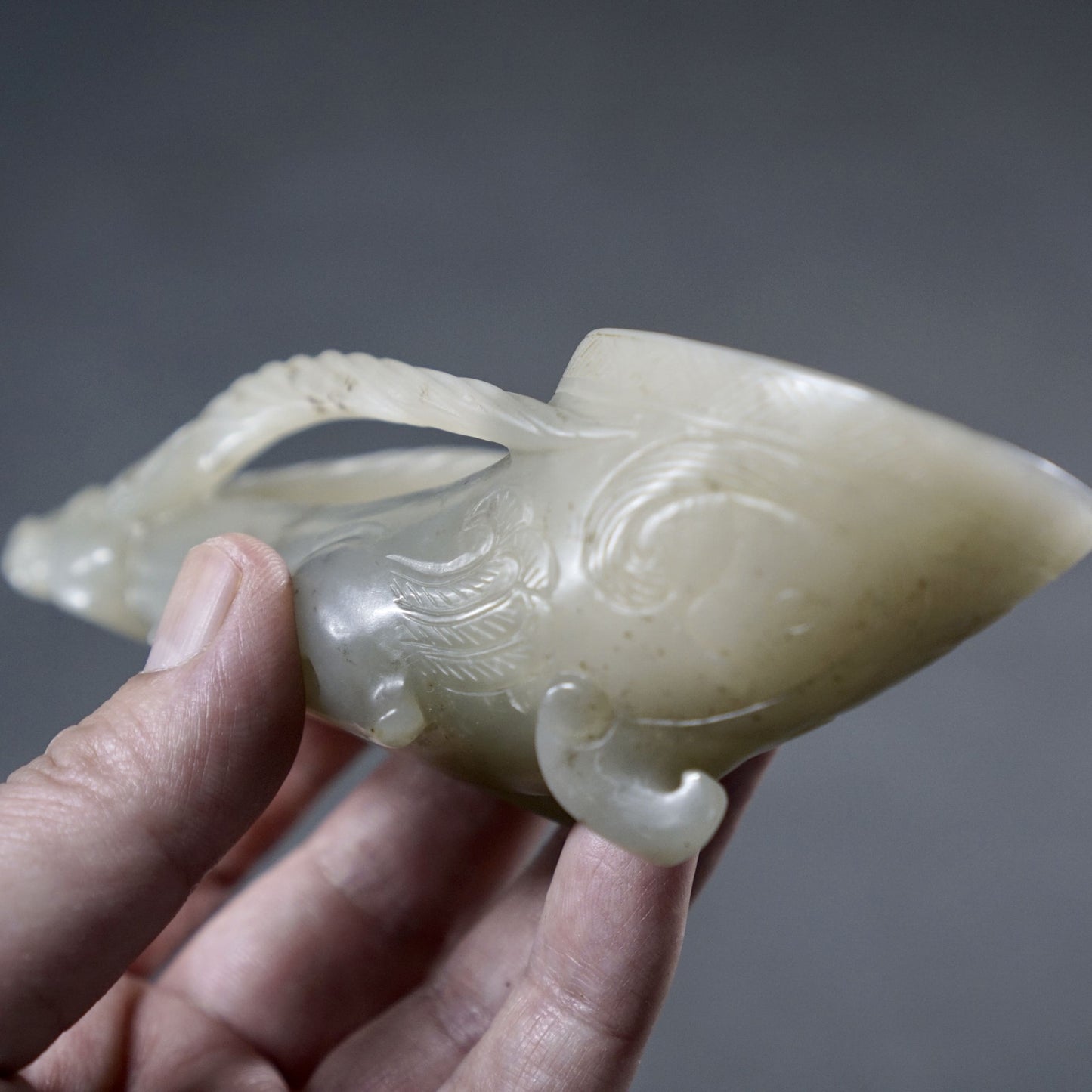 Running Sheep White Jade Cup