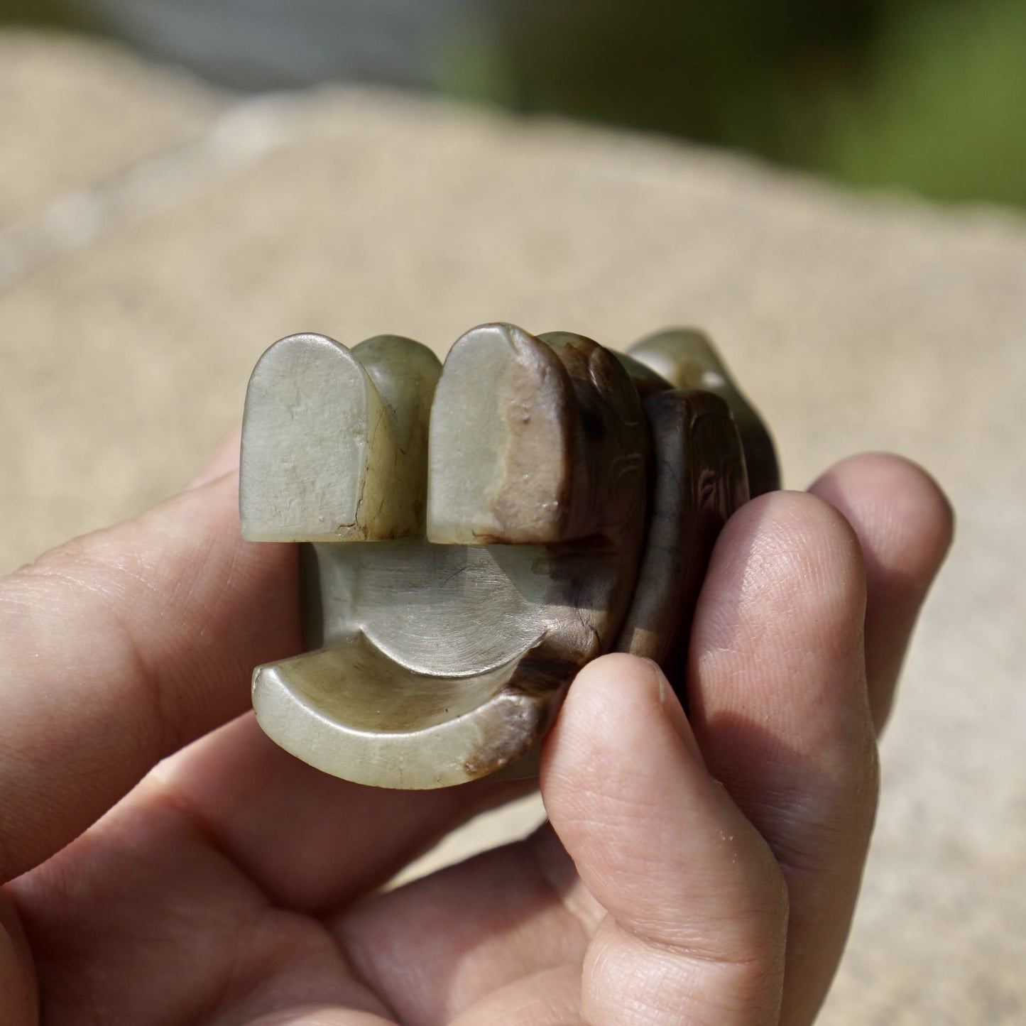 Fine round-carved jade owl