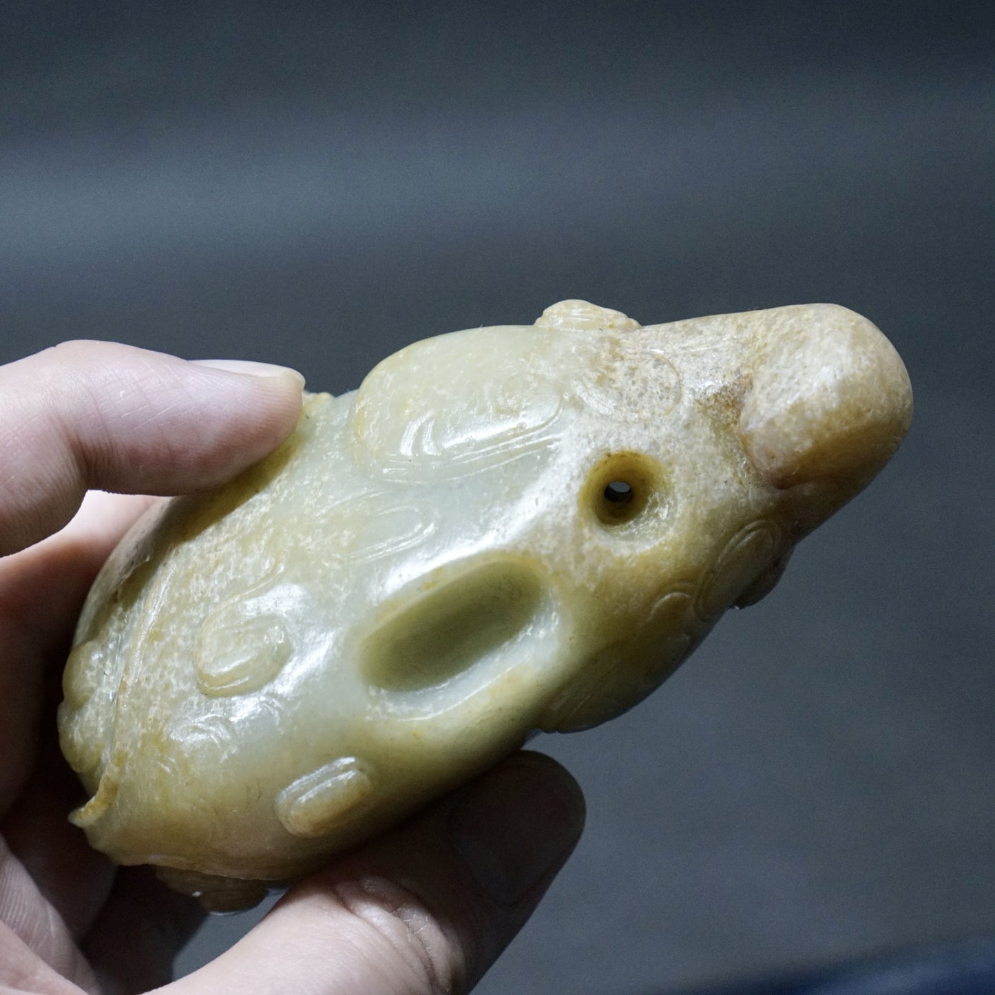 Sea beast shaped jade weight