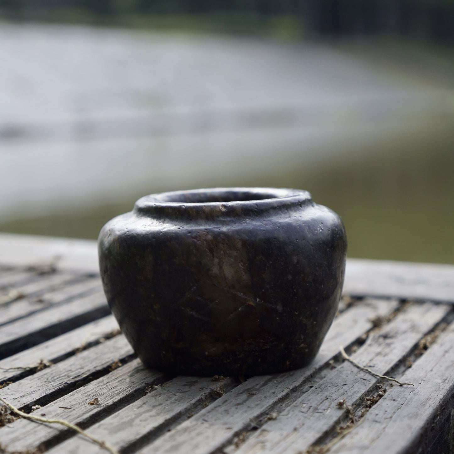 Jadeite small jar with fish pattern