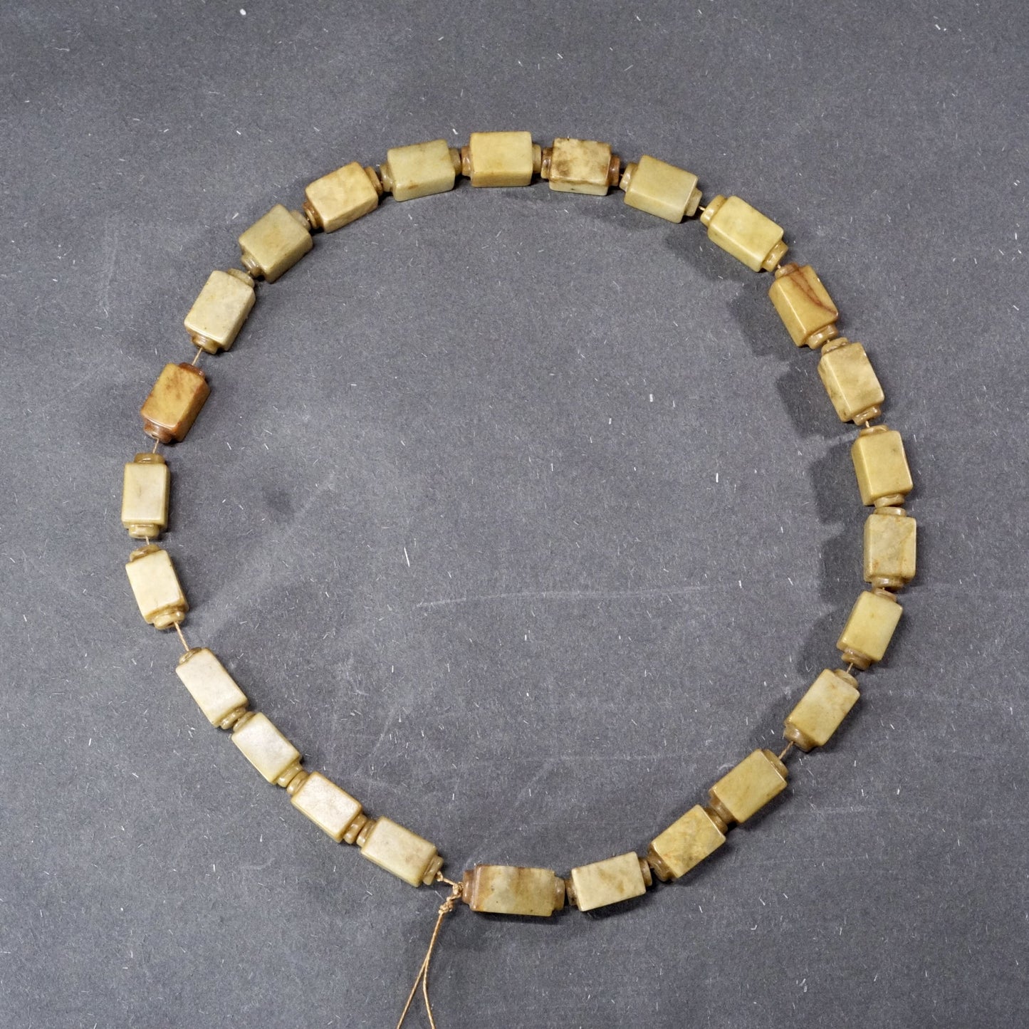 Jade Cong-shaped ancient bead necklace