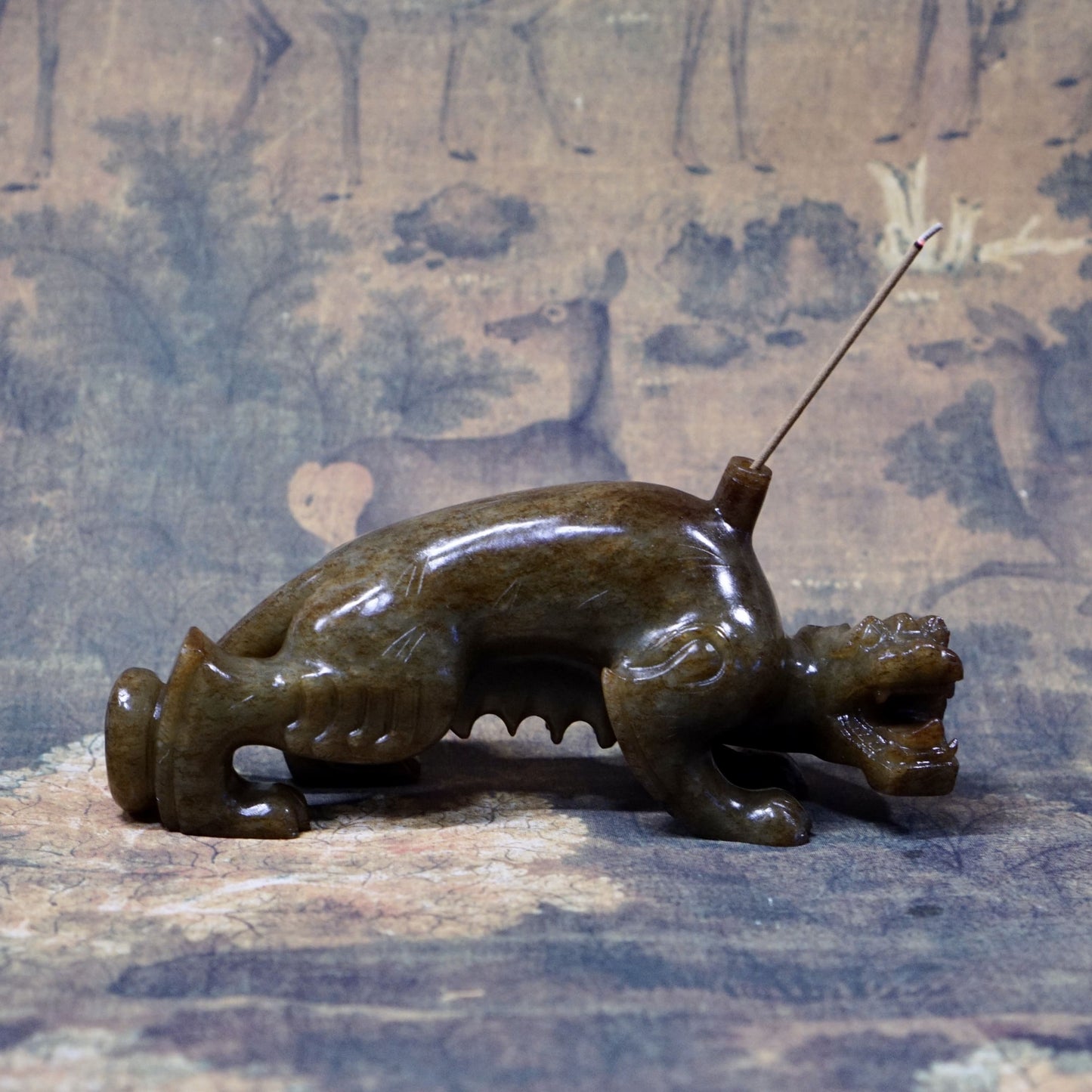 Evil-repelling beast incense holder