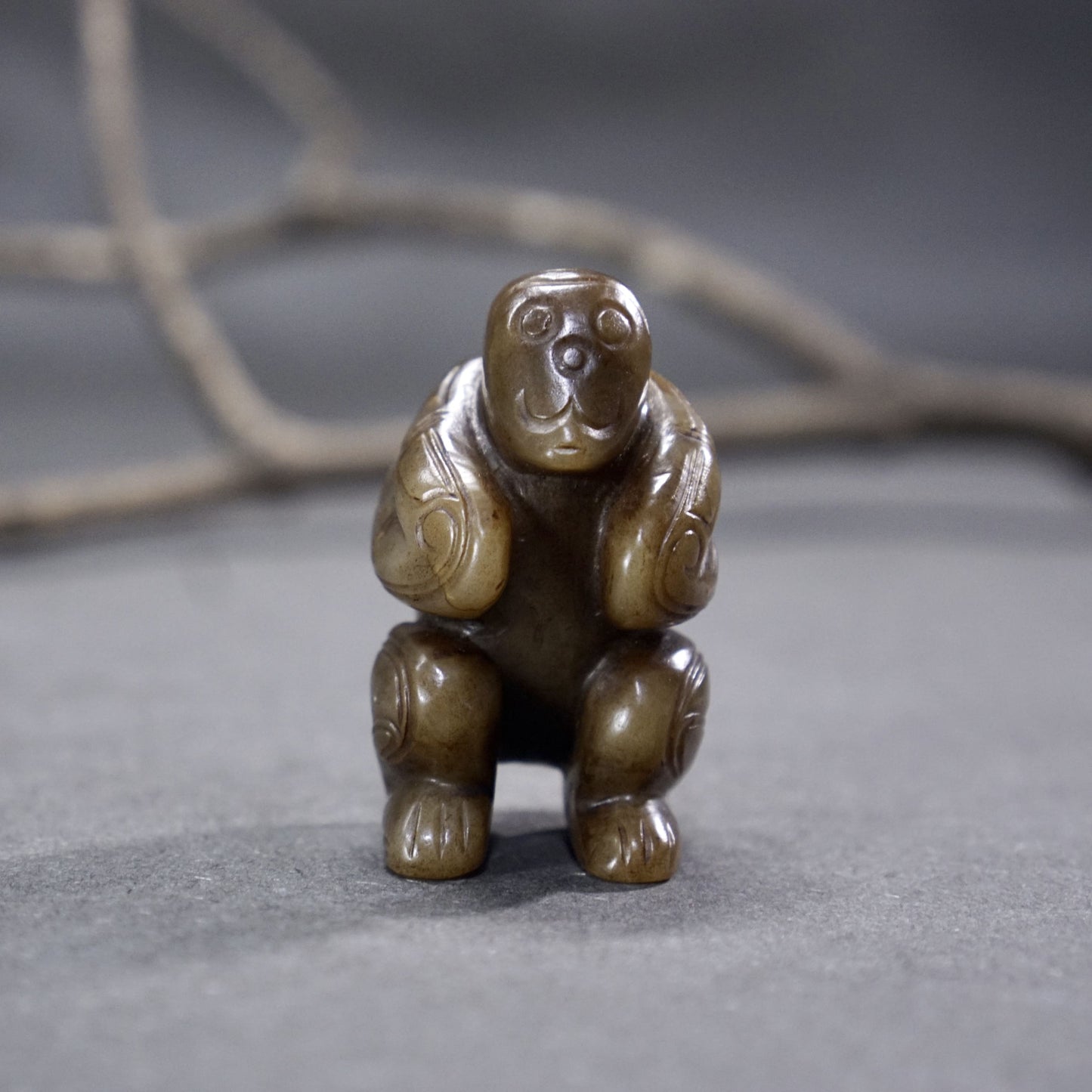 Round-carved Jade Monkey