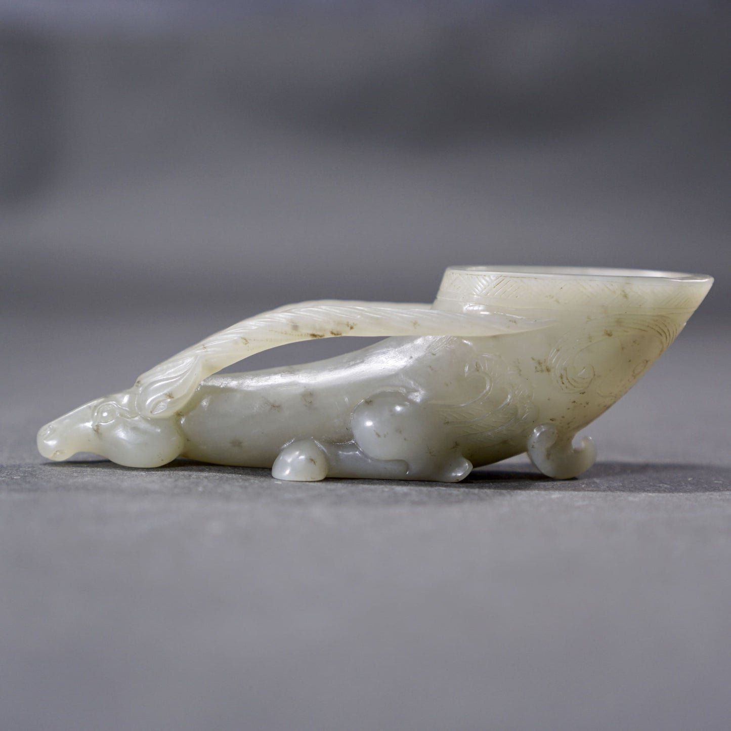 Running Sheep White Jade Cup