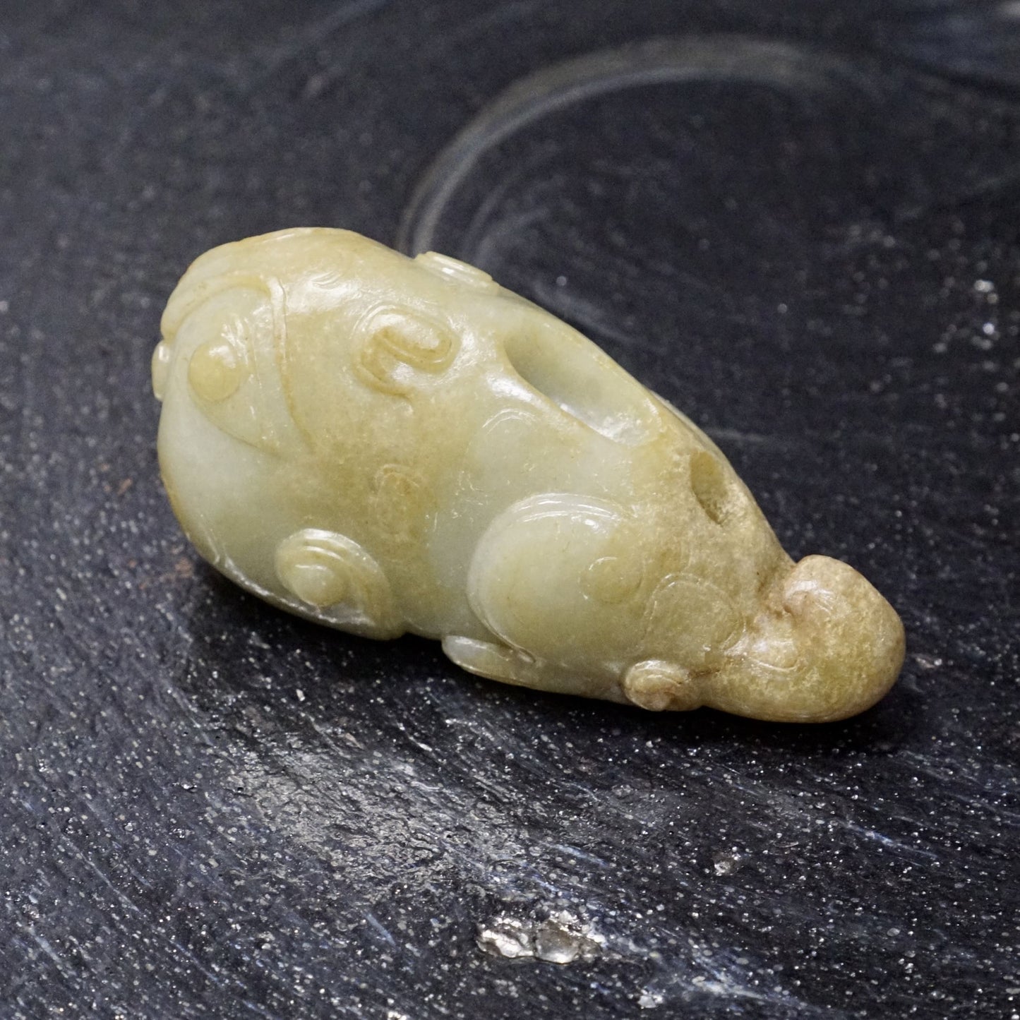 Sea beast shaped jade weight