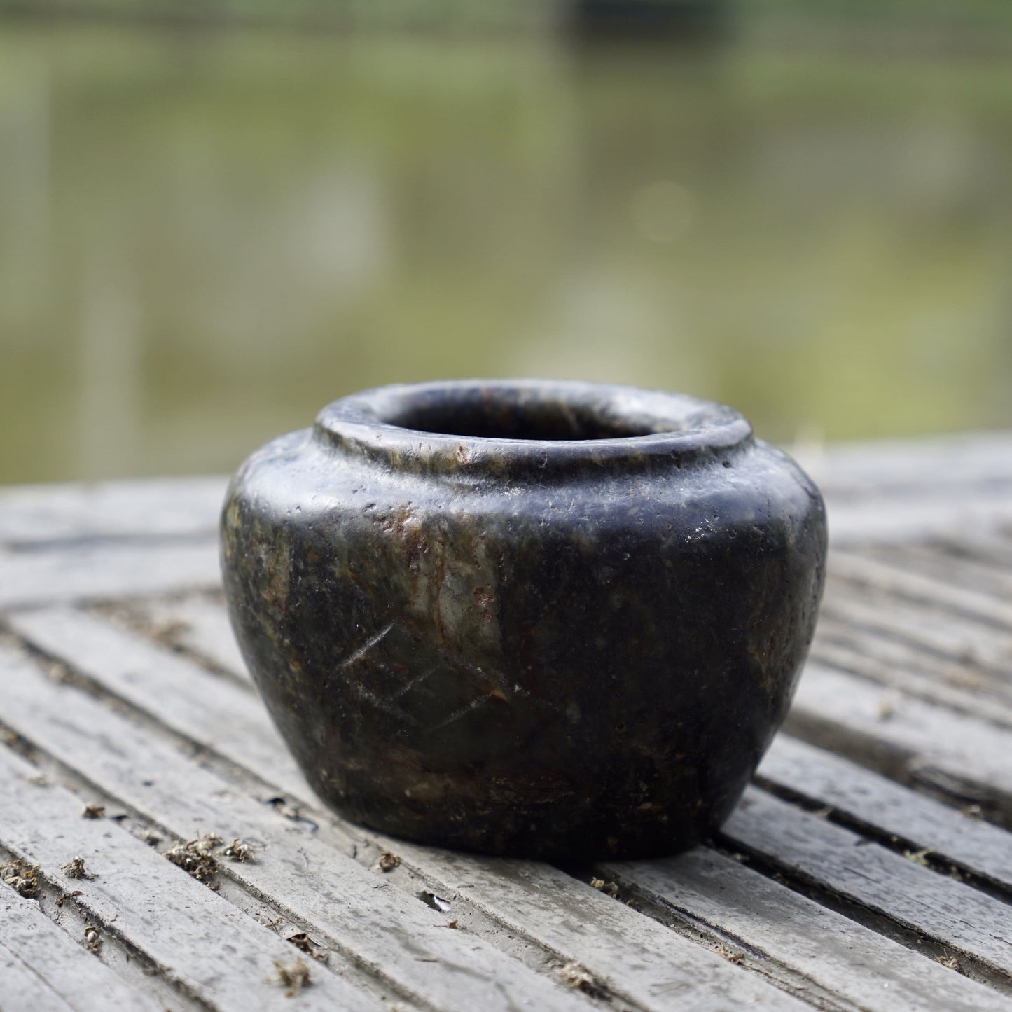 Jadeite small jar with fish pattern