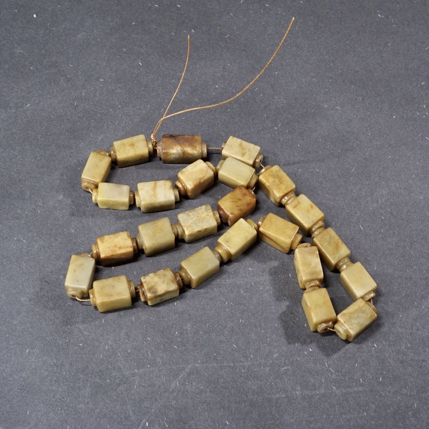 Jade Cong-shaped ancient bead necklace