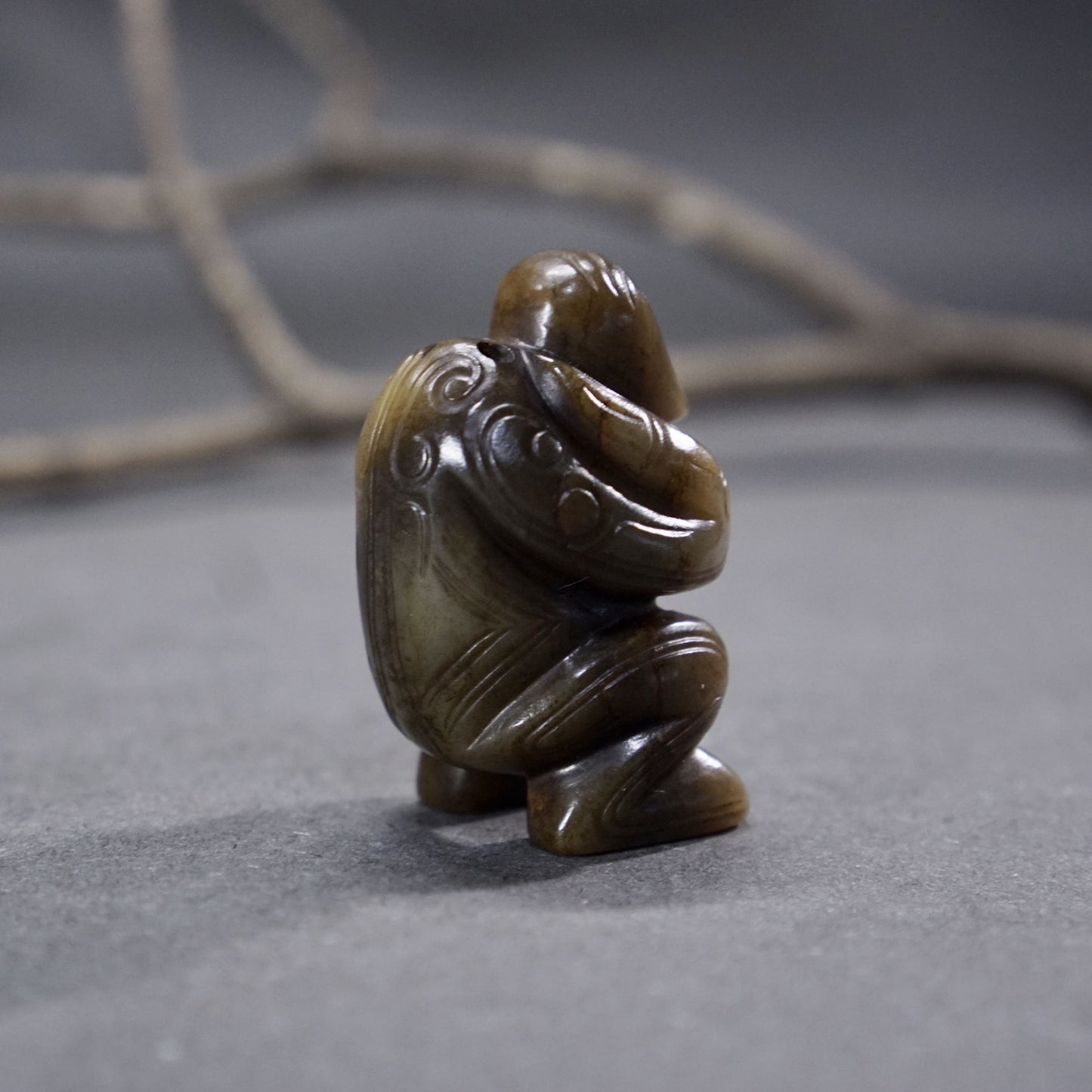 Round-carved Jade Monkey