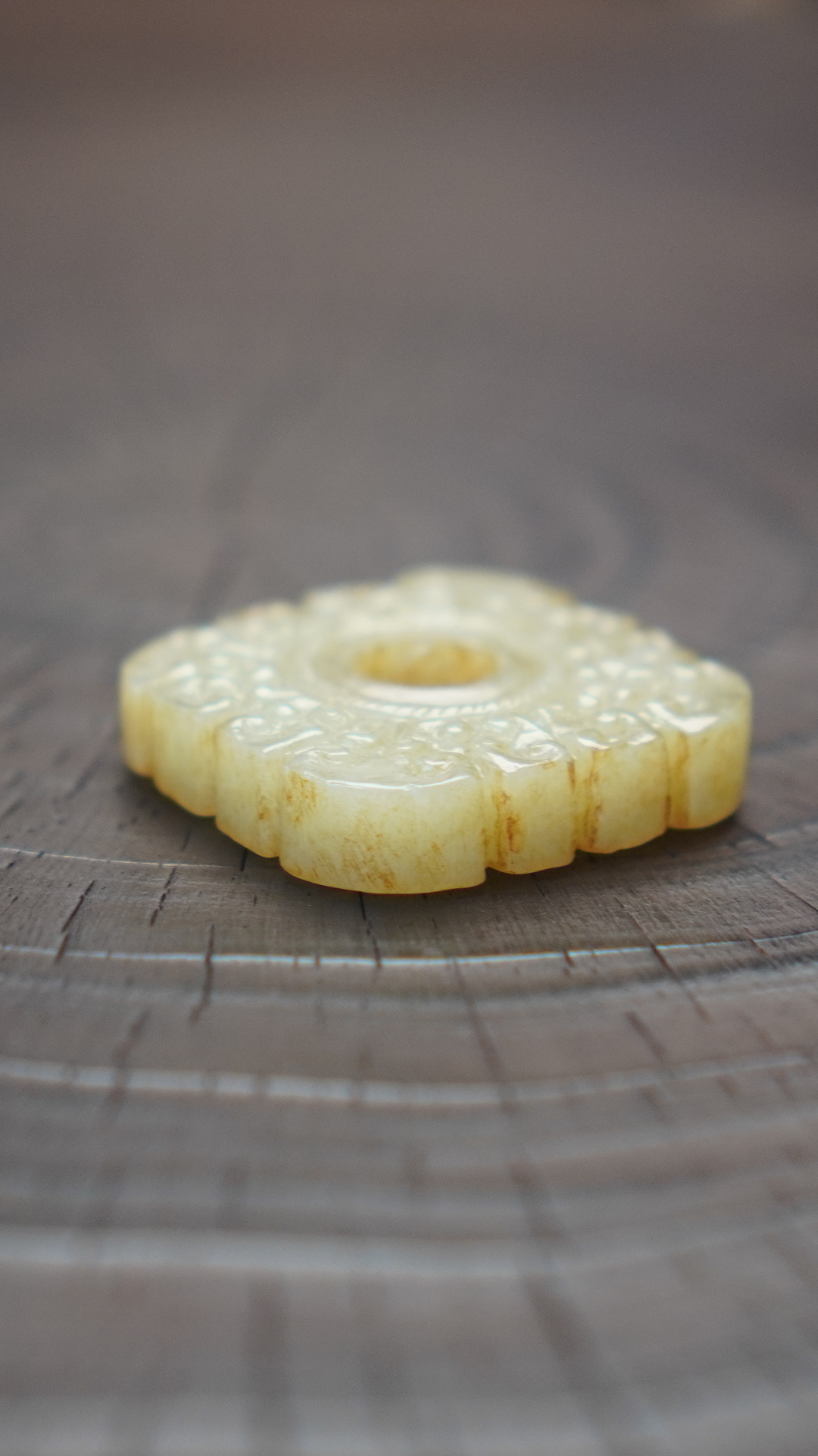 Warring States and Han Dynasty style white jade double-sided square pendant with intricate cloud pattern.