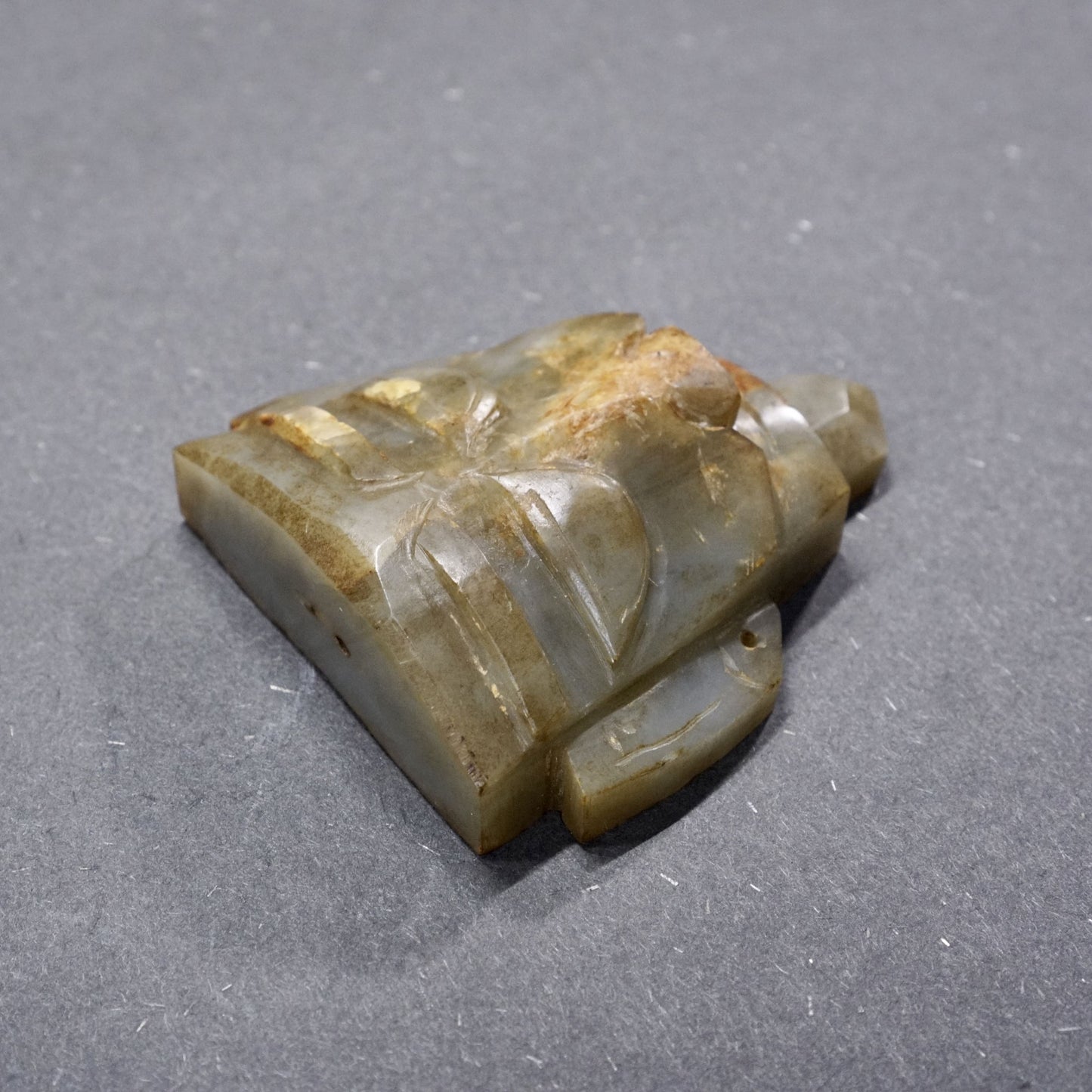 Jade head of a human being from the late Neolithic period