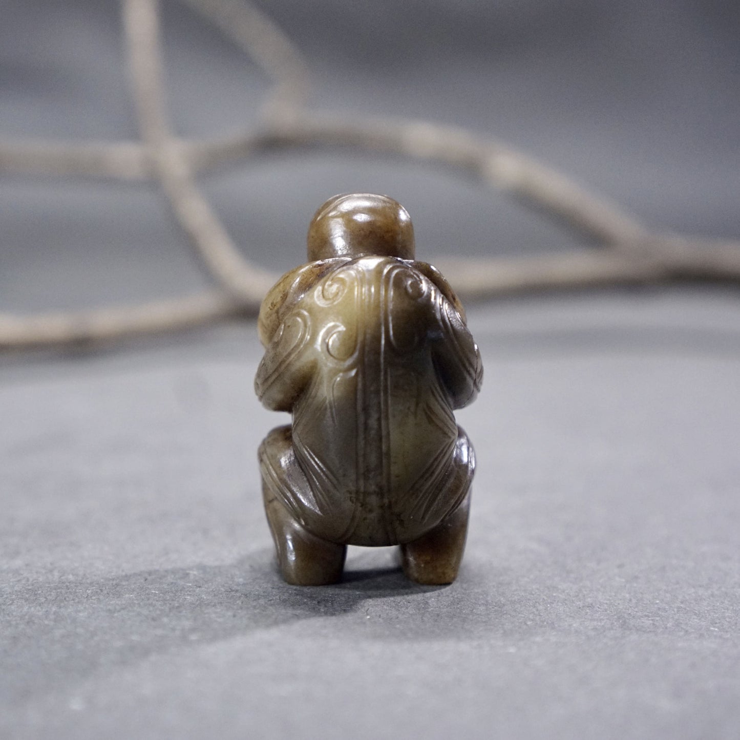 Round-carved Jade Monkey