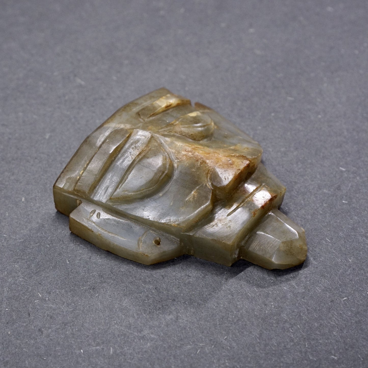 Jade head of a human being from the late Neolithic period