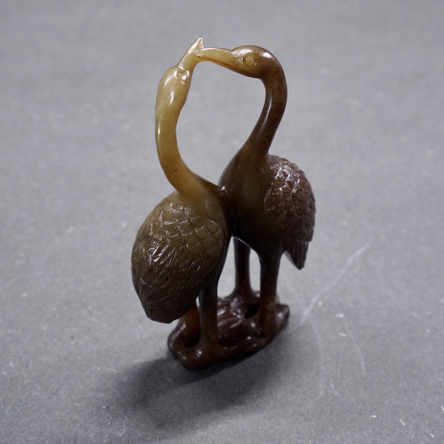 Jade carving of two cranes