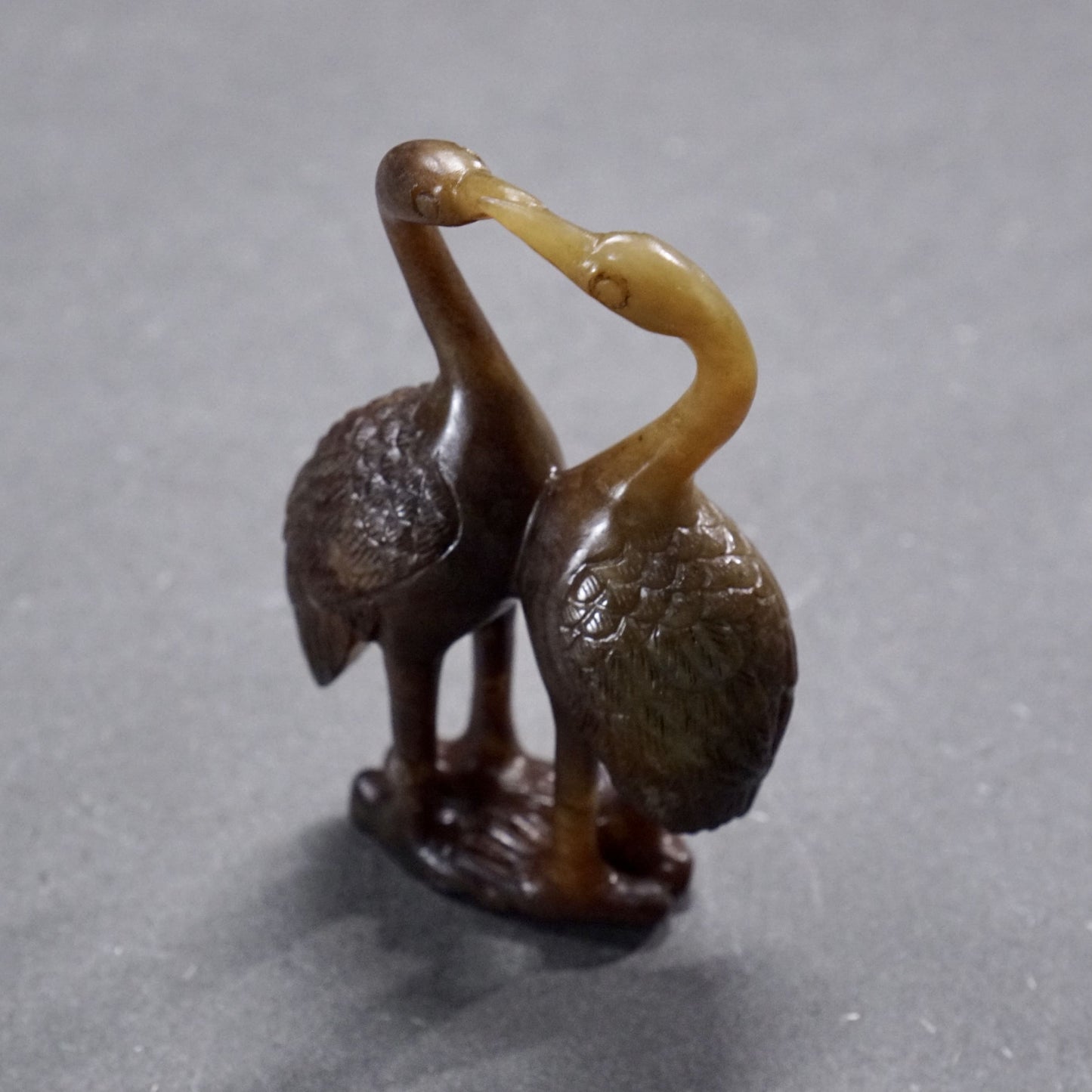 Jade carving of two cranes