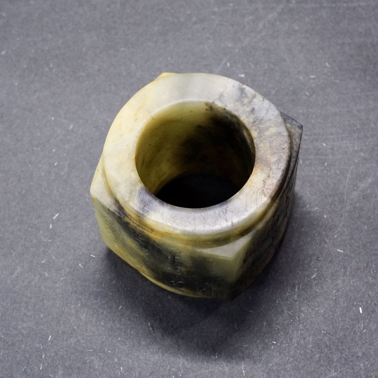 Four-sided inscribed jade cong-A