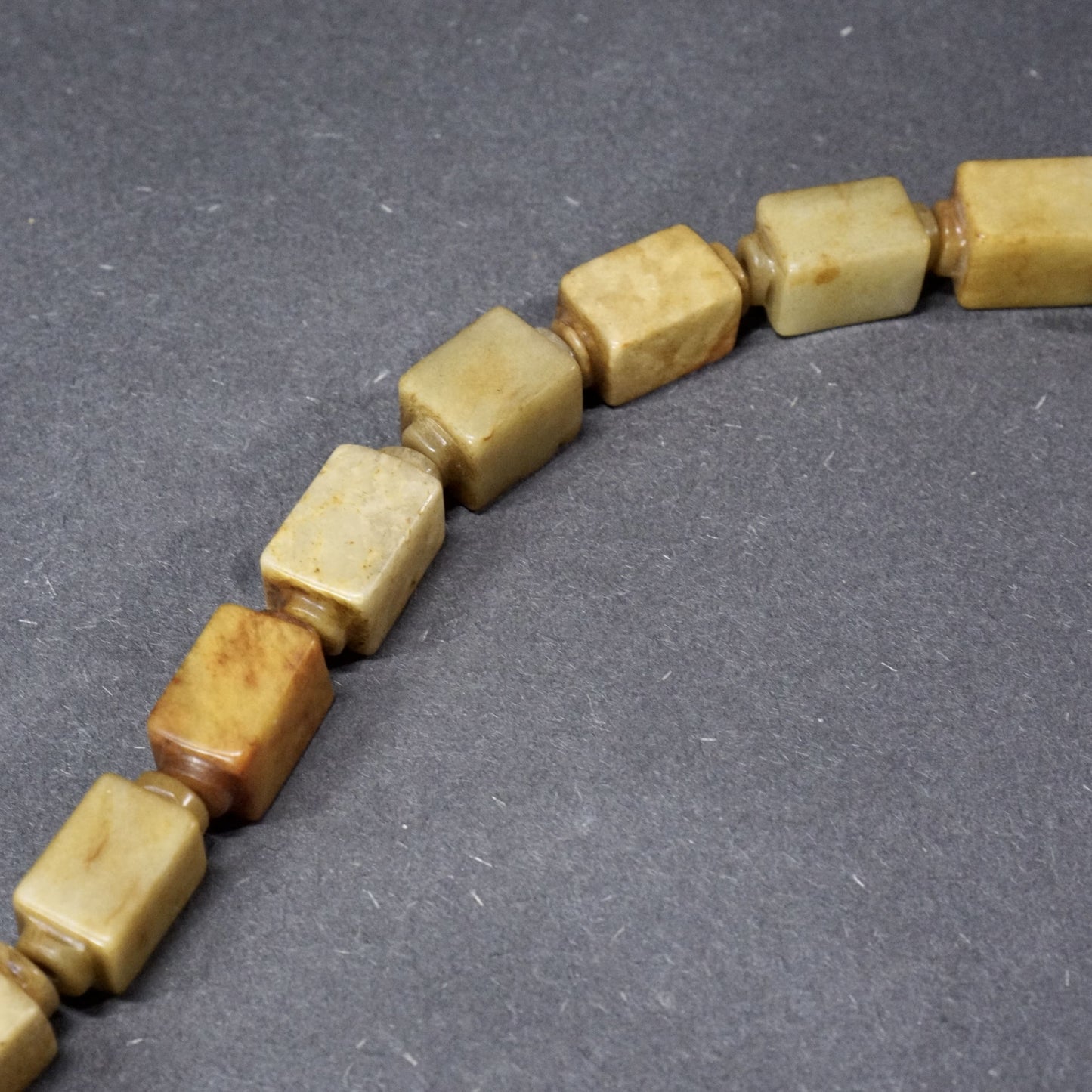 Jade Cong-shaped ancient bead necklace