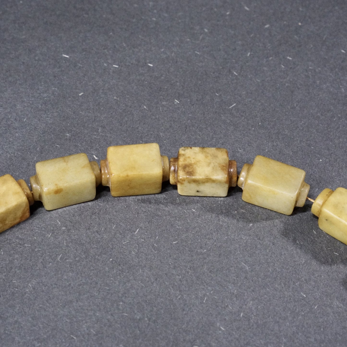 Jade Cong-shaped ancient bead necklace