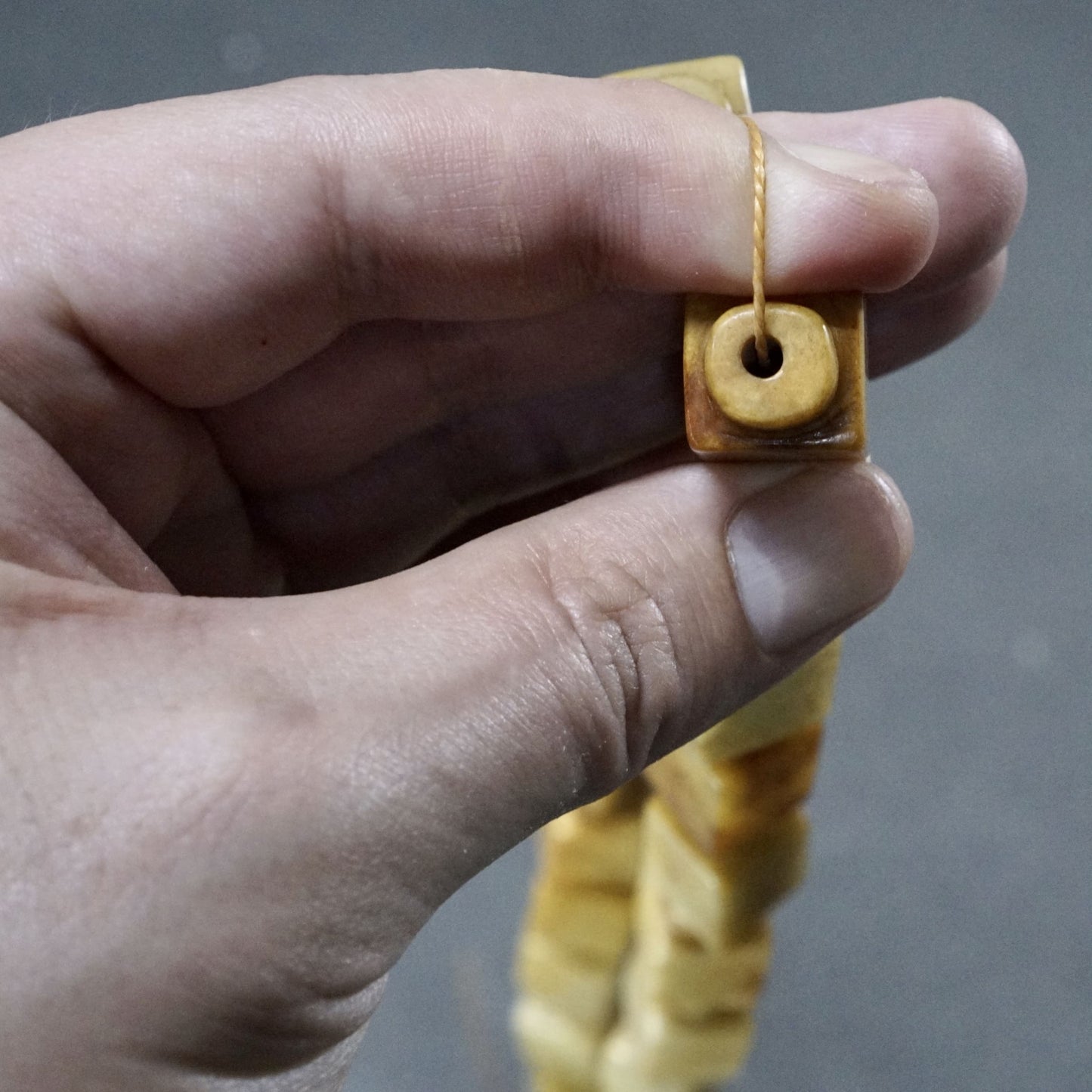 Jade Cong-shaped ancient bead necklace