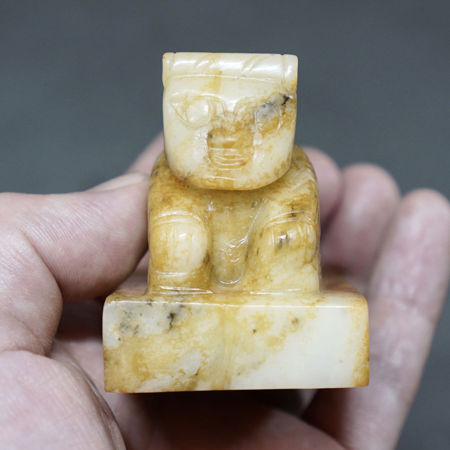 Jade Seal with a Figure Kneeling