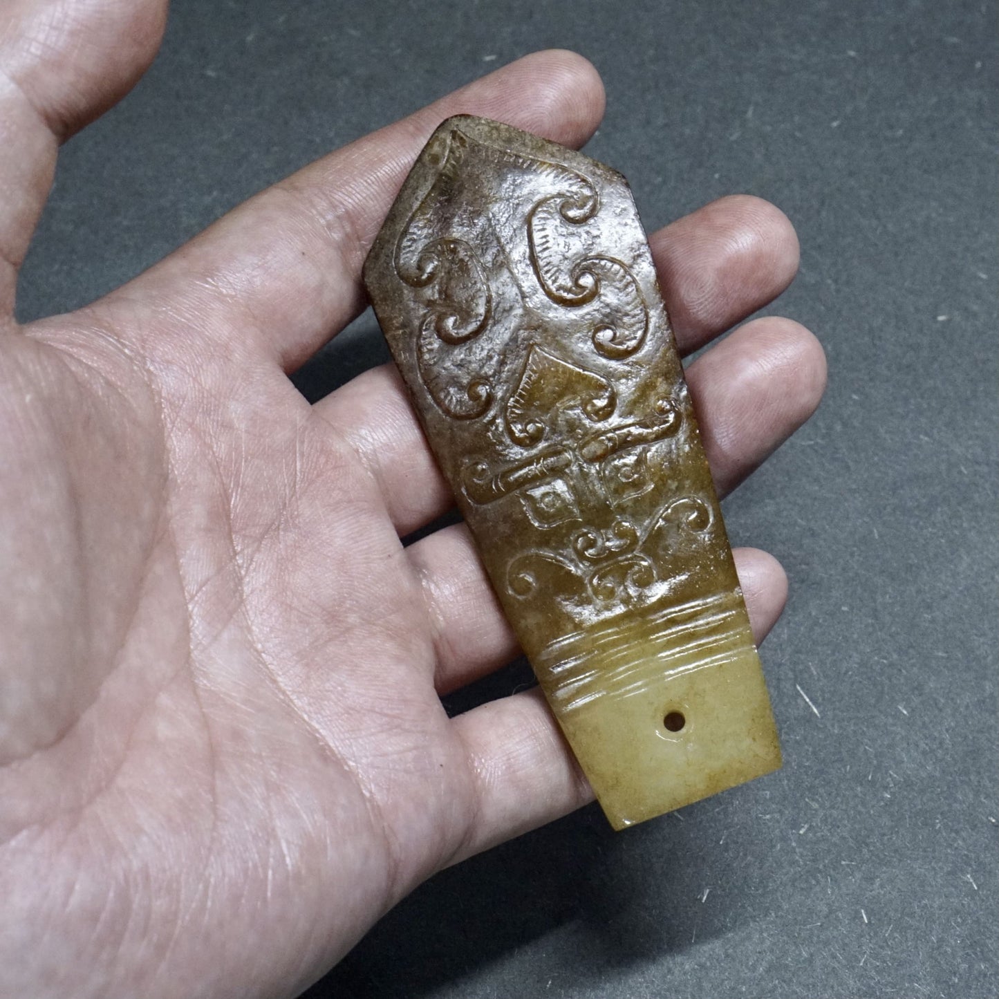 Jade Sceptre with Animal Face Pattern-A